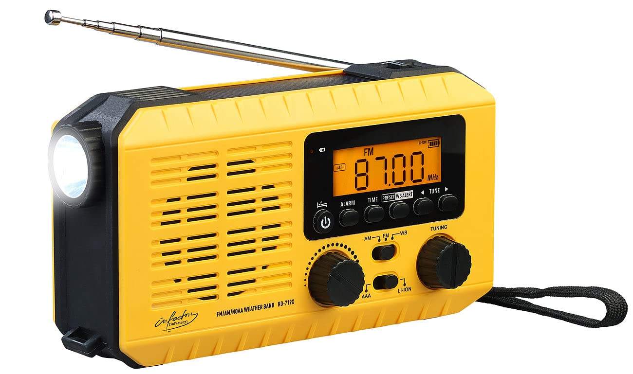 Radio de poche solaire & dynamo avec écran LCD [infactory]