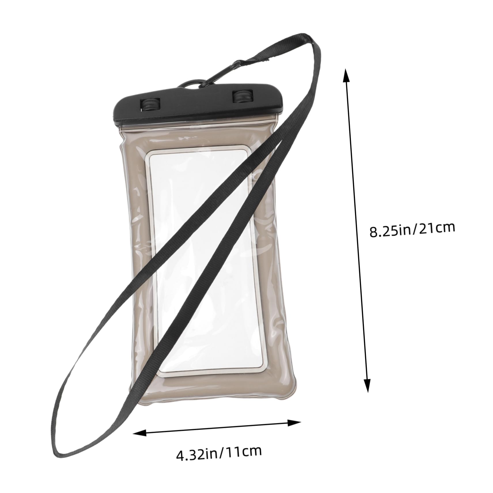 COLLBATH Transparent Smartphone Case Floating Dry Bag for Diving Canoeing Water Sports Black TPU Inflatable Version with Full Touchscreen Functionality