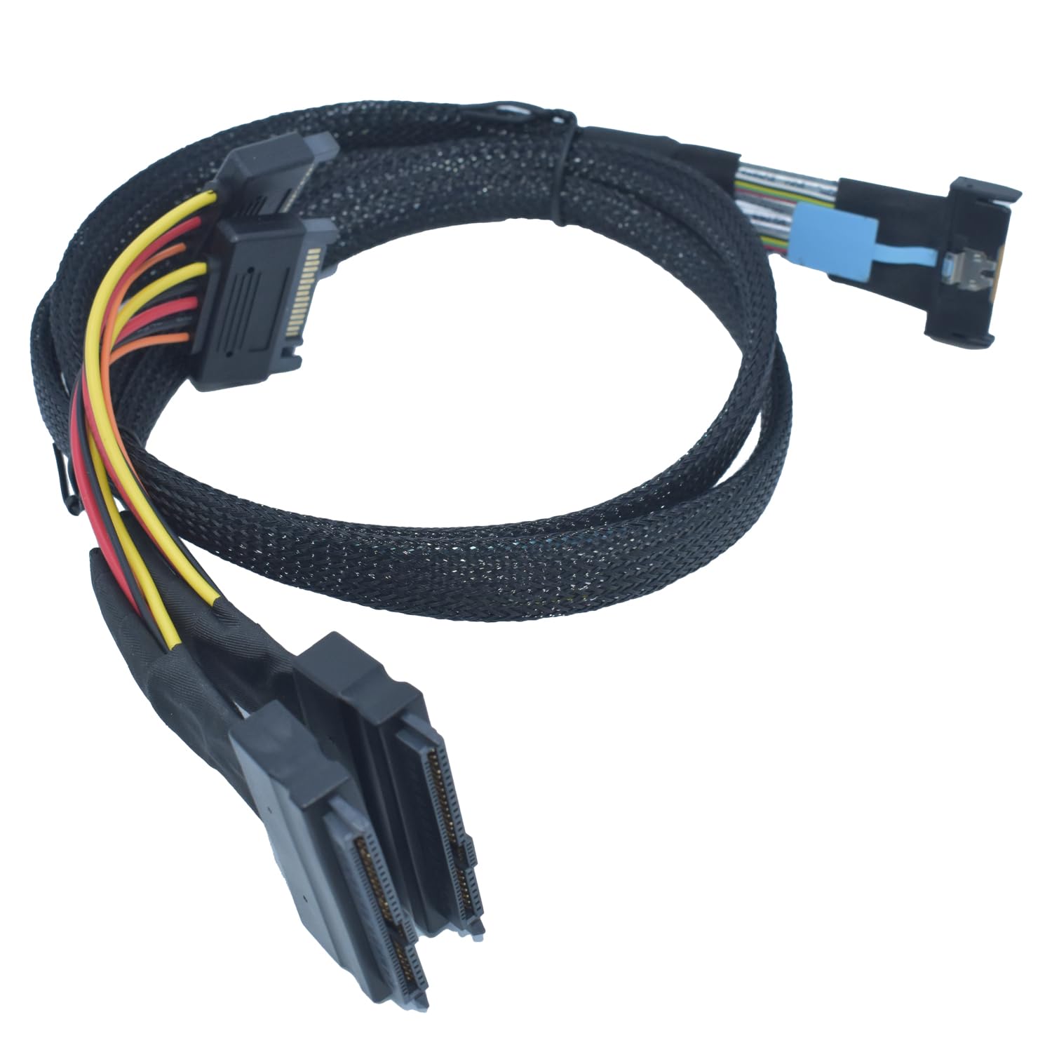 Cavo PCIe 5.0 MCIO x8 a 2 x SFF-8639 per SSD U.2 NVMe con alimentazione a 15 pin, 40 cm