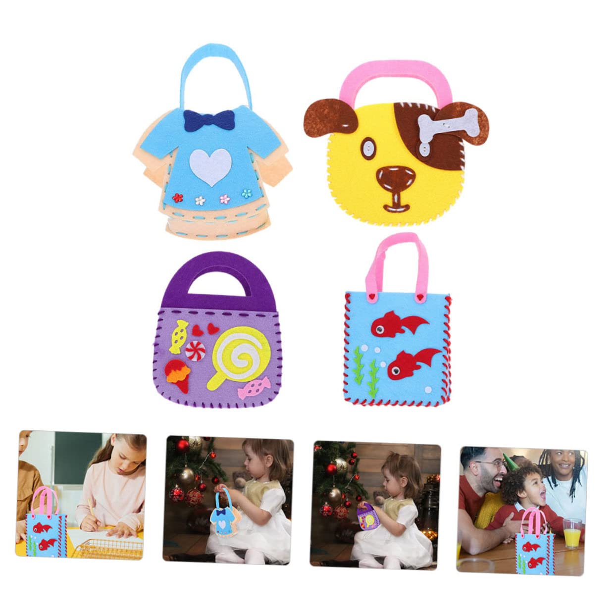 BESPORTBLE DIY Tote Bag Materials for Boys and Girls Pieces Non-Woven Bag Craft Kit Birthday
