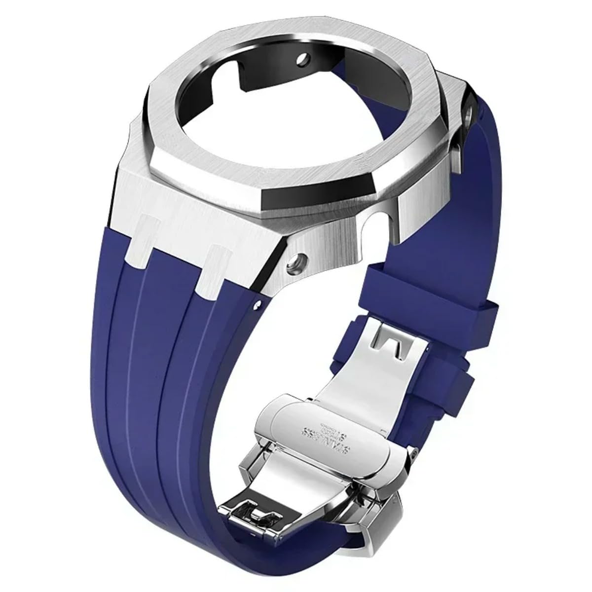 Gen 4 Stainless Steel Case & Rubber Strap for Casio G-Shock GBM-2100 Series, Metal Bezel Mod Kit (GBM-2100-1A/1A2/7A) Durable Watch Accessories