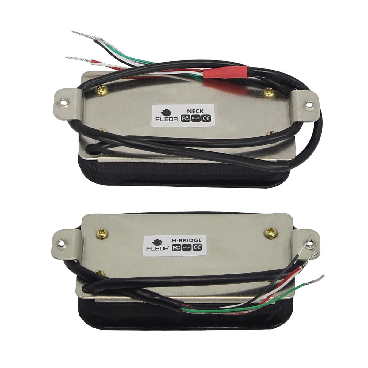 FLEOR mit hoher Ausgangsleistung Doppelte Hot-Rail-Humbucker-Tonabnehmer Steg- und Hals-Pickup-Set Keramik-E-Gitarren-Tonabnehmer Humbucker, schwarz