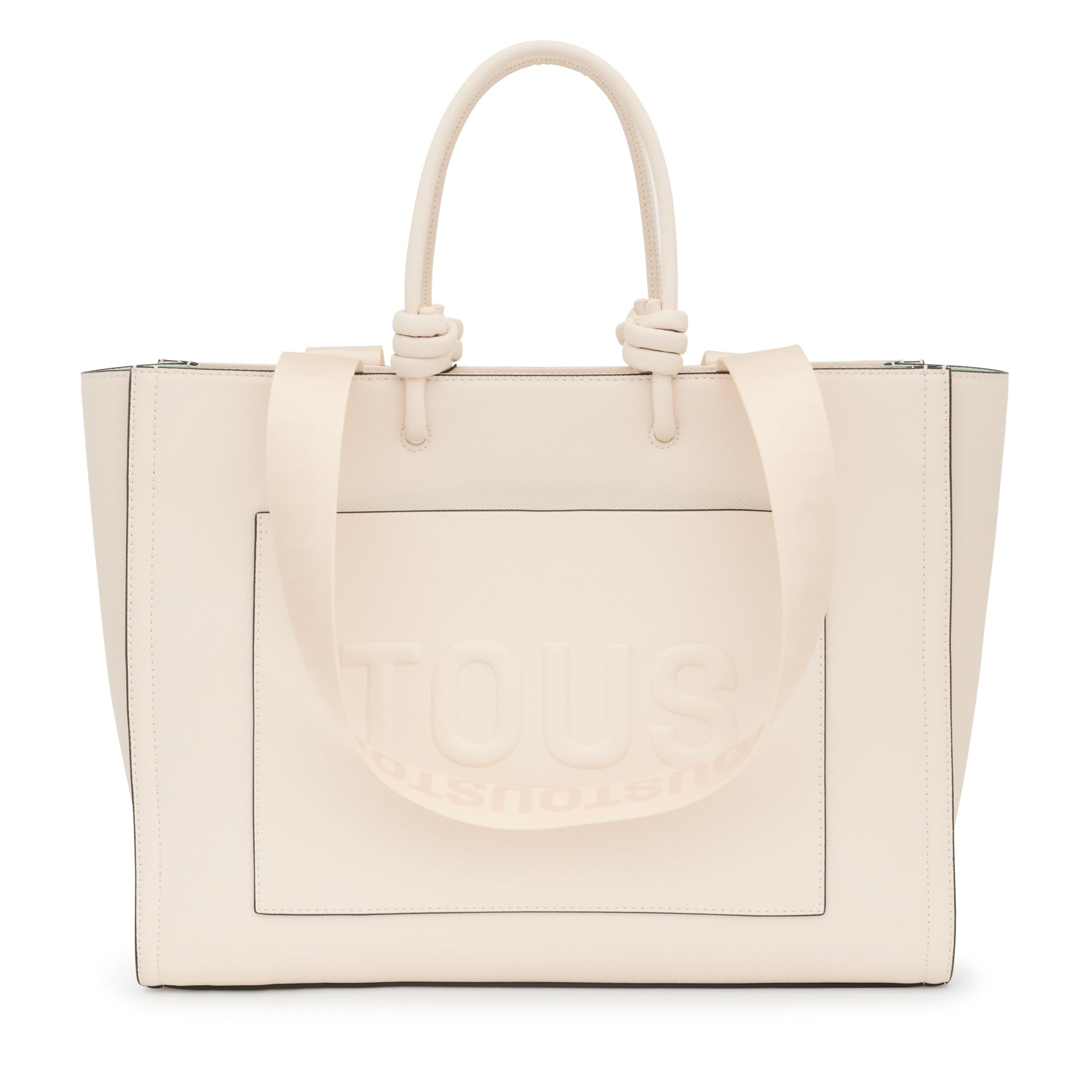 TOUS Shopper Grande Amaya Beige, Para Mujer, Medidas 30 x 40 x 17 cm, Colección Tous La Rue New