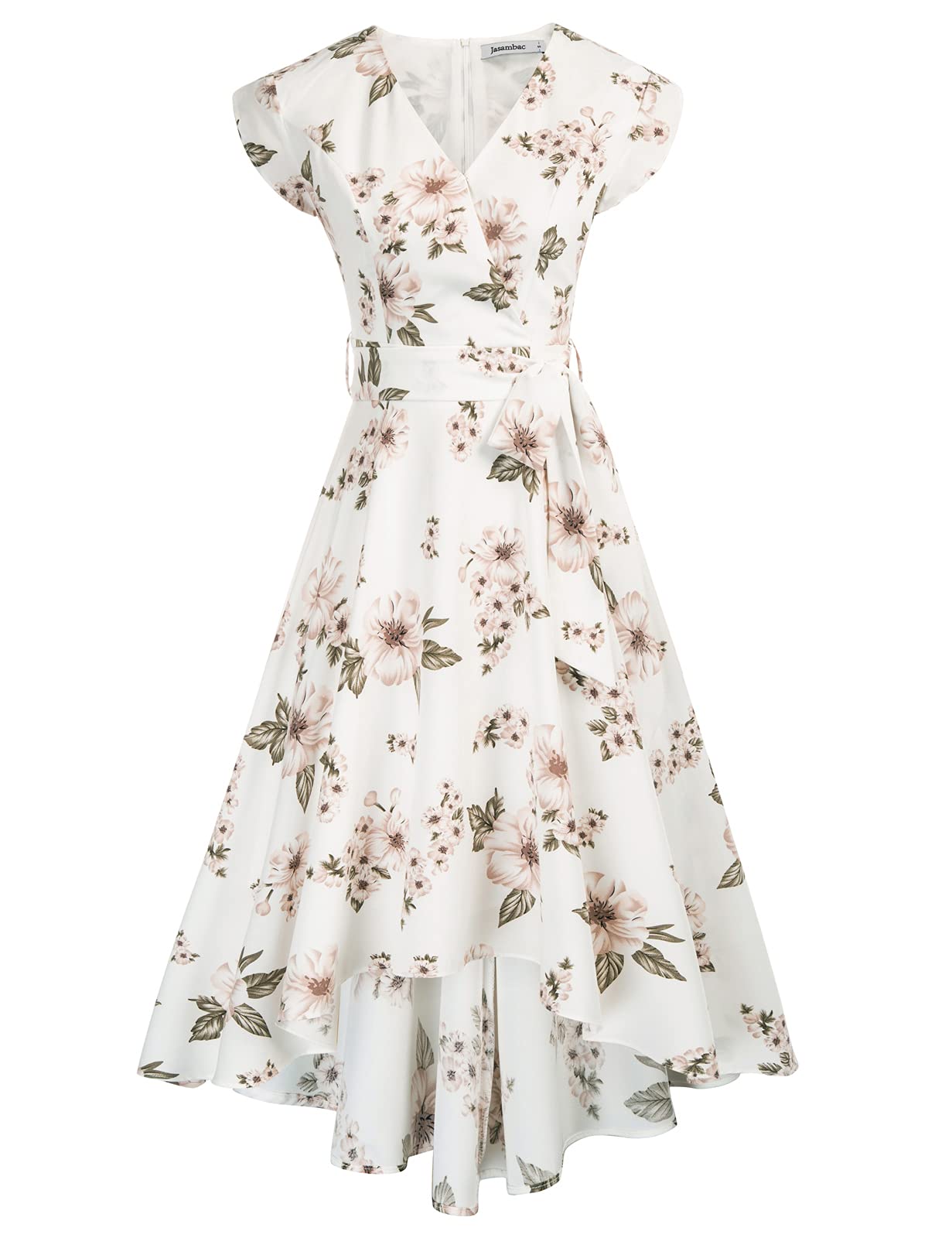 JASAMBAC Bridal Shower Dresses for Guest Boho Wedding Guest Dress for Women Floral Maxi Dress Green L