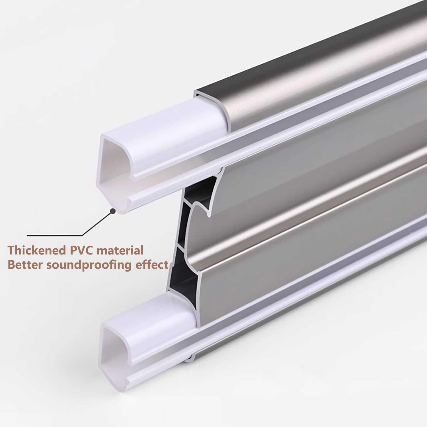 Doppelläufige Gardinenstange, Aluminium-Deckenvorhangschiene für Fenster, Balkone, Büros, Hotels, 2-lagiges Design, Vier Farben erhältlich (weiß, 1,7 m/5,6 Fuß)
