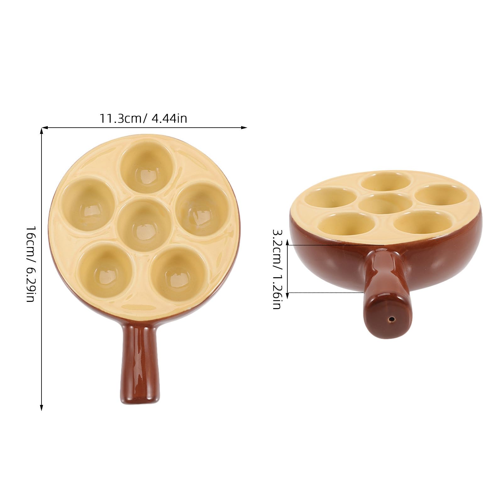 2 platos de caracol de porcelana con mango, plato de servir Escargot resistente al horno, con 6 agujeros, apto para microondas y lavavajillas, ideal para mariscos en casa y restaurante