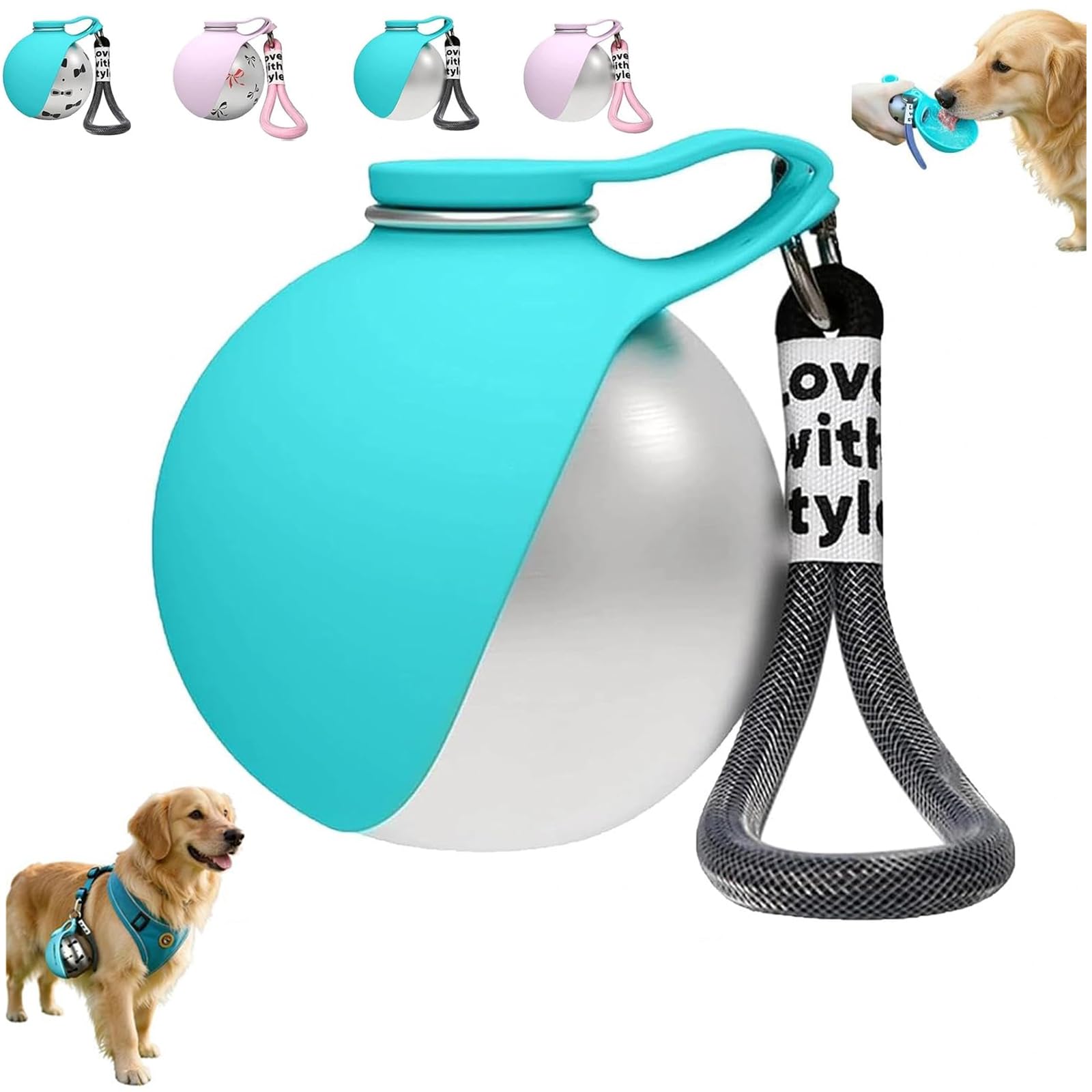 Clawly Dog Water Bottle,gulpup Dog Bottle,2-in-1 Portable Dog Water Bottle for Small Dogs, Foldable Pet Water Bottle,Stainless Steel Bottles & Silicone Bowl, for Walking Hiking Small Dog