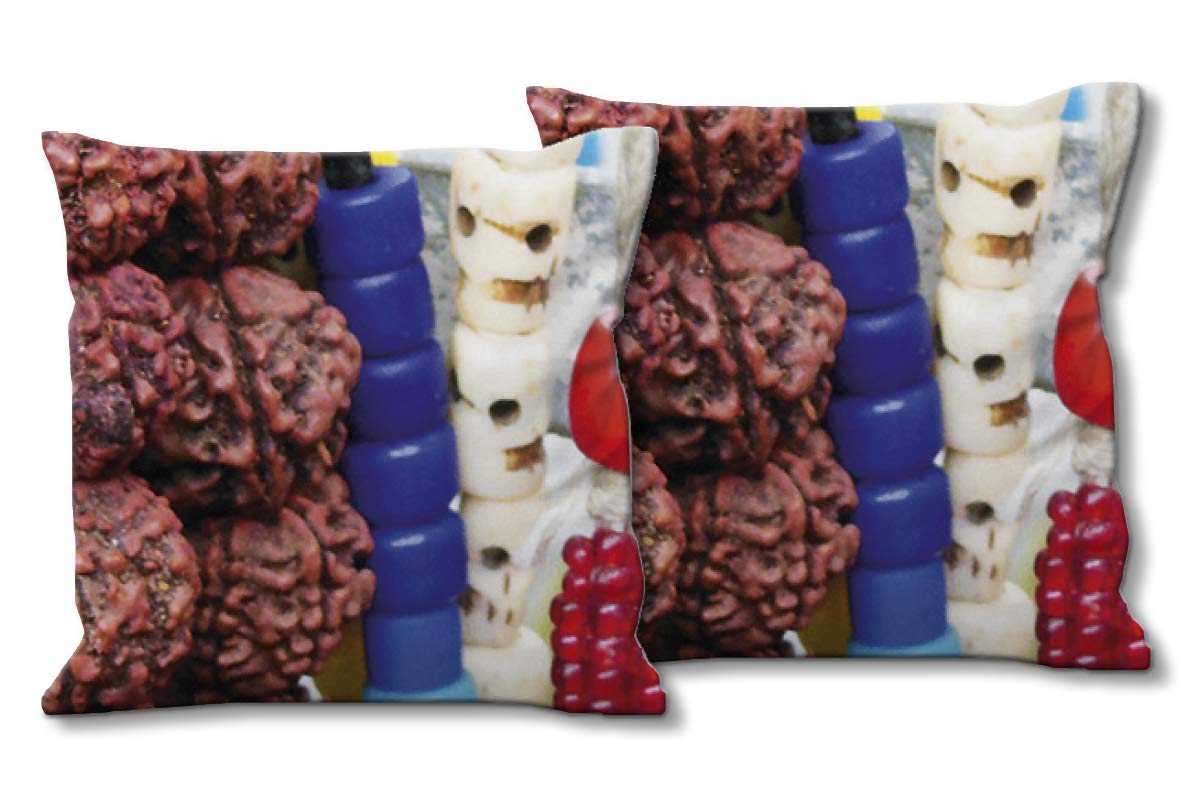 Ketten 4 - Foto-Kissen-Hülle Set (2 STK.) 40 x 40 cm | Kissen-Bezüge - passend zu Wandbild - Deko-Kissen - Schmuck Farbe Perle Afrika