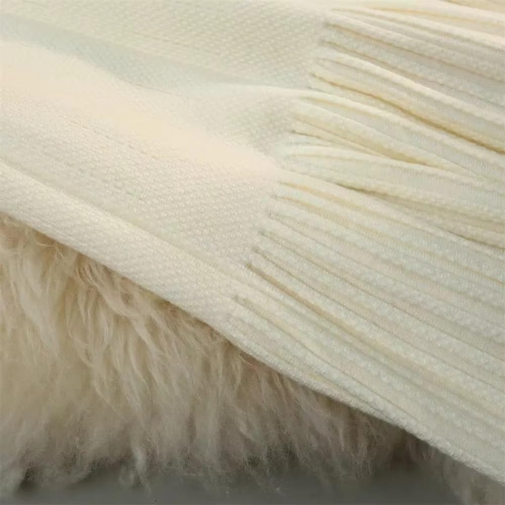 Gonna lunga da donna in maglia a vita alta con pieghe, invernale, pesante