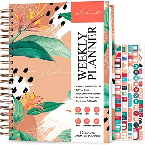 PLANBERRY Large Weekly Planner Premium – Undated Life & Budget Planner to Hit Your Goals & Live Happier – Organizer & Productivity Journal with Habit Tracker – 8x10.4″ Hardcover (African Terracotta)