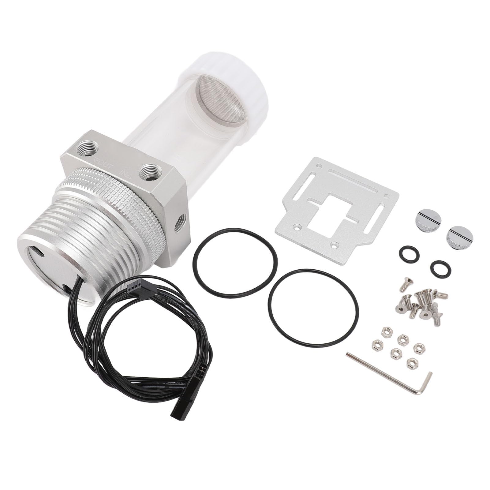 Pompa di Raffreddamento Ad Acqua per PC, Portata 1100 L/h Velocità 5900 Giri/min Controllo PWM Serbatoio Pompa D5 Combinato, Serbatoio per PC con Filettatura G1/4 Capacità di 200 Ml per di