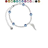 Good Luck Italian Horn Custom Crystal Color Fiona Charm Bracelet