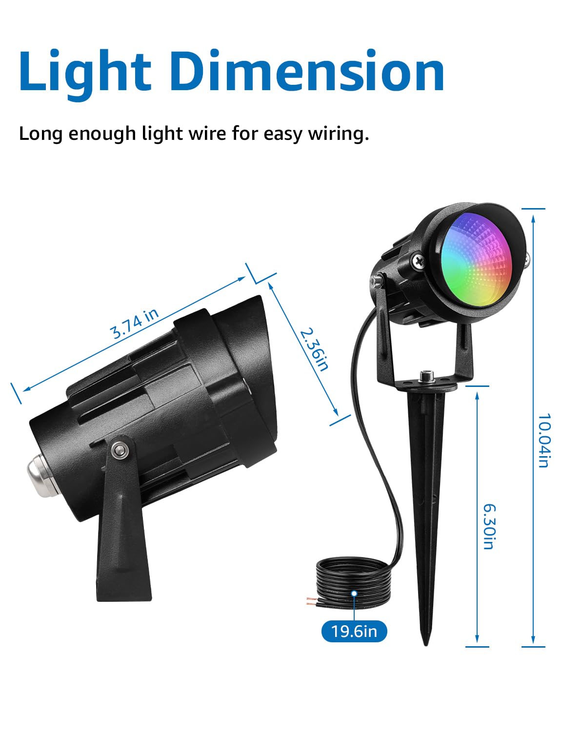 SUNVIE 12W RGB Color Changing Landscape Lights Low Voltage LED