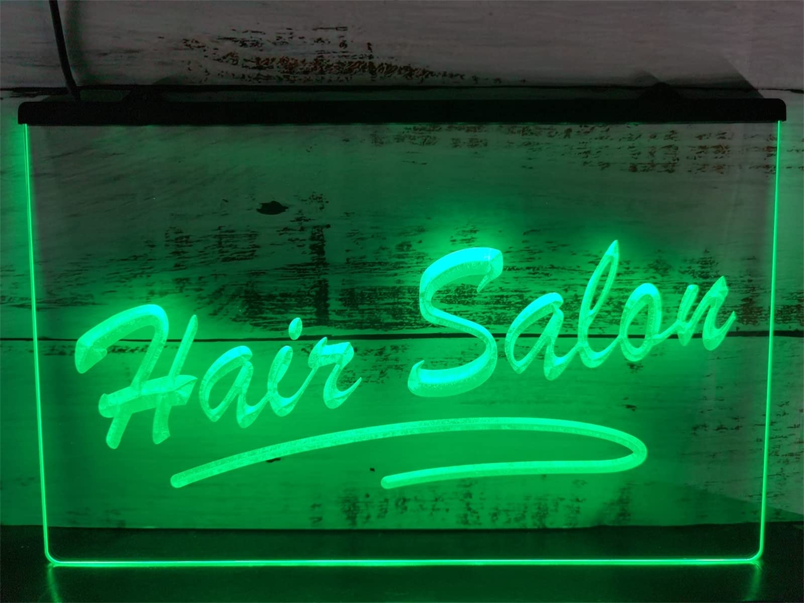 Insegna al Neon a LED per Parrucchiere Personalizzata, luci al Neon per Taglio di Capelli da Barbiere USB per luci notturne per la Decorazione della Parete della Stanza,Verde,30x20cm