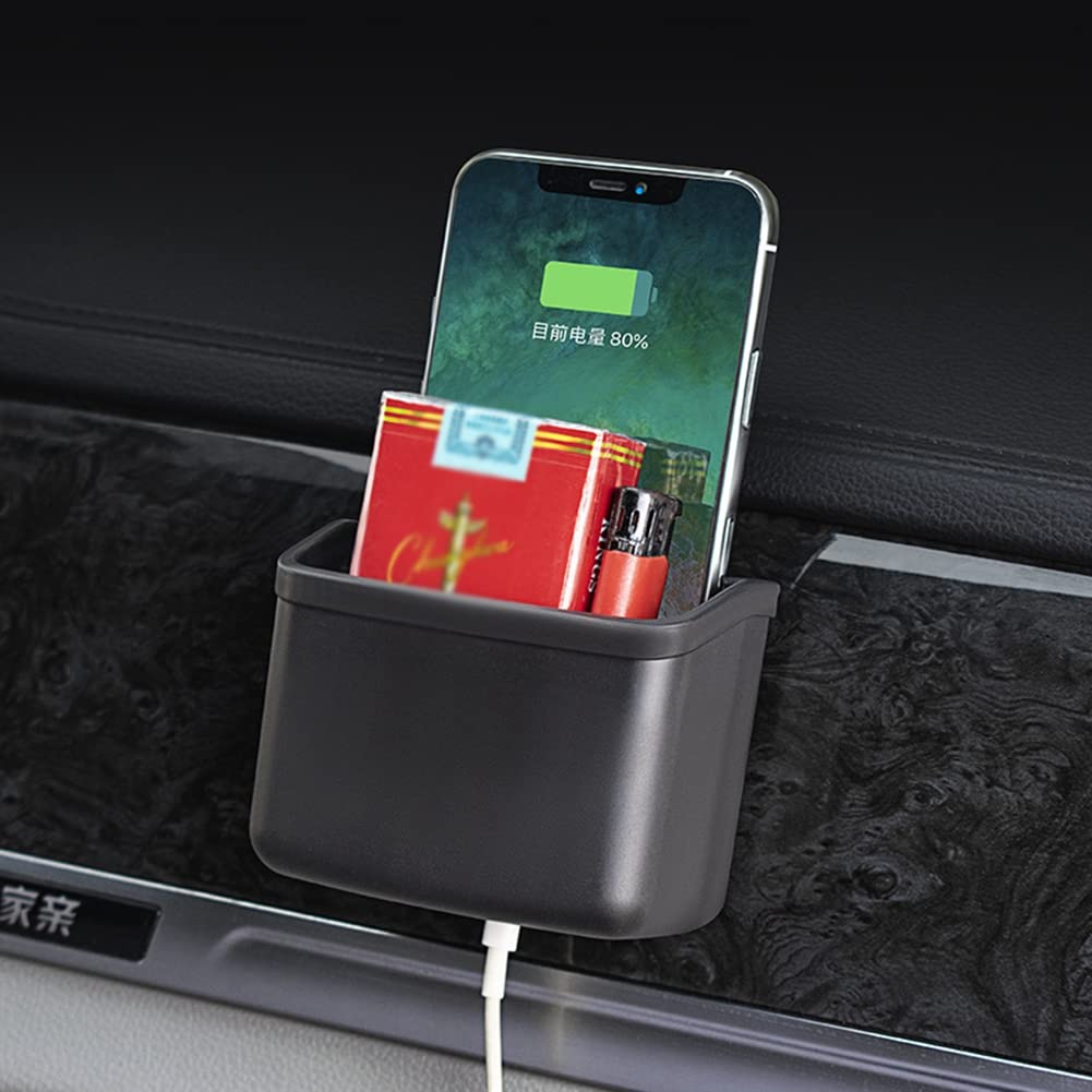 Multifunktionale Lüftungs-Ablagetasche Fürs Auto – Wildleder, Handy, Brille, Stifte, Schwarz