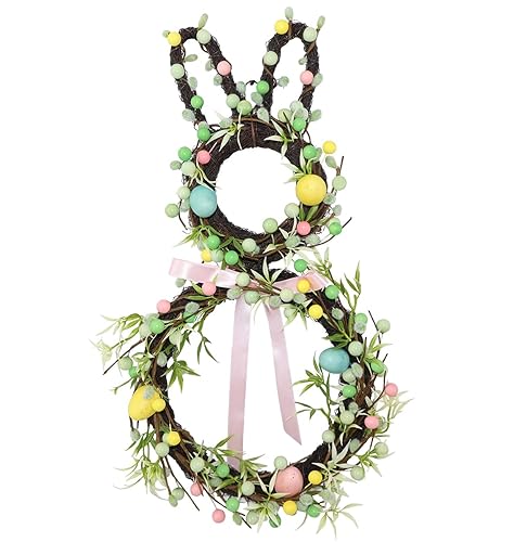 18" Easter Bunny Wreath – Small Bunny Shape Wreath with