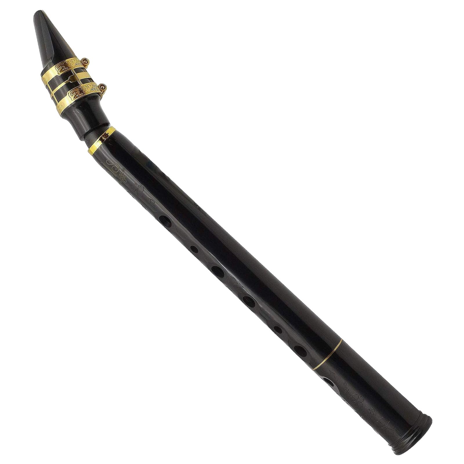Saxofón de bolsillo en C mayor con 8 agujeros, fácil de aprender, saxofón para principiantes con cuello curvado, mini instrumento portátil para saxofón de plástico ligero de 37 cm para principiantes