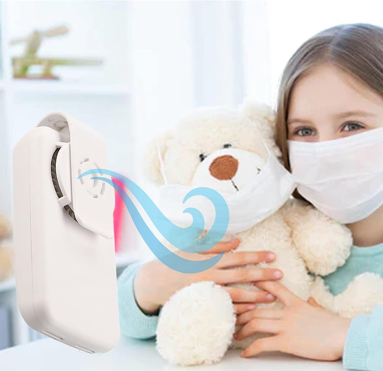 ZUMAHA Fan USB Rechargeable Mini Fan, Lightweight Portable Face Mask Fan, Bladeless Personal Fan Clip On Fan for Outgoing/Sports Useful