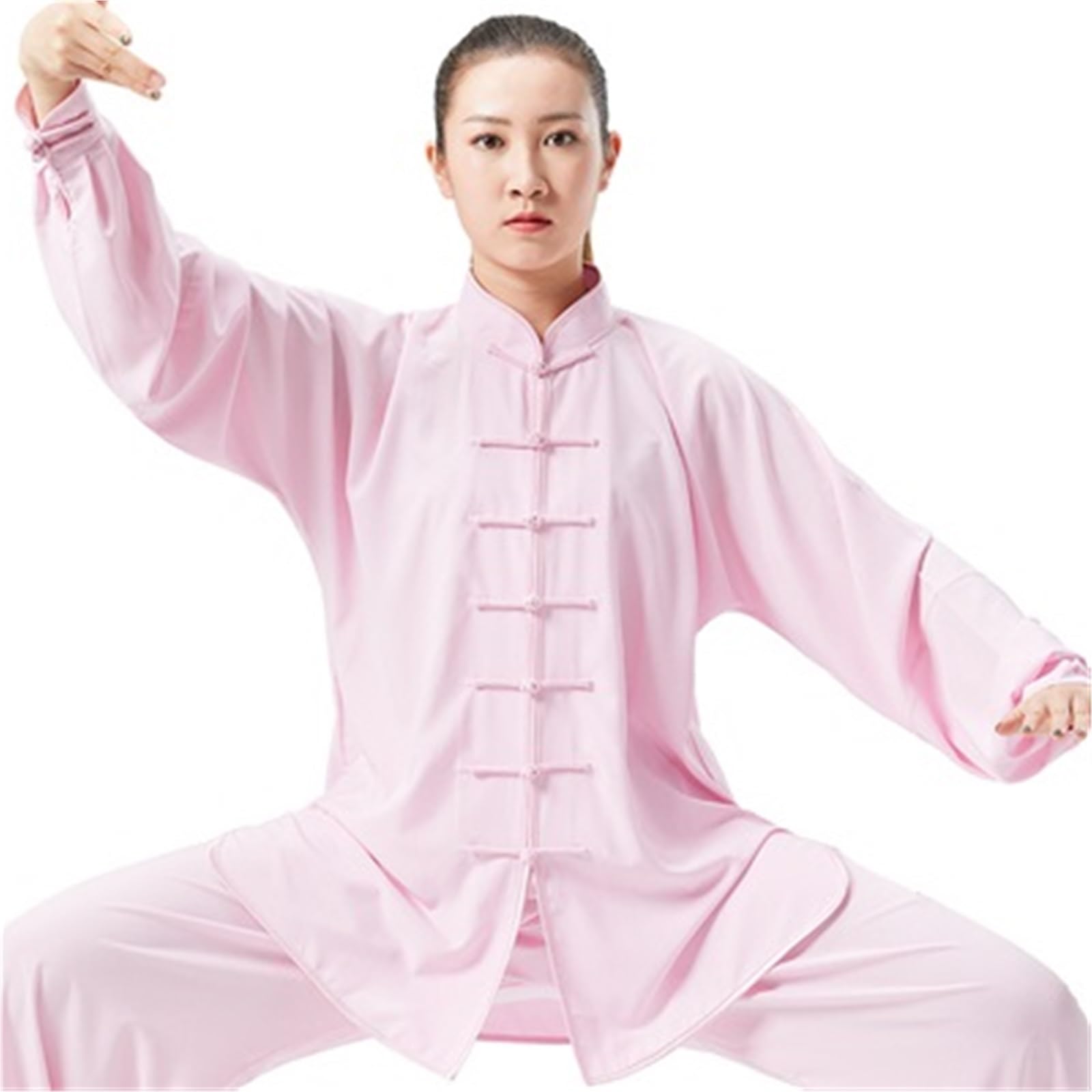 Tai Chi Kung Fu Uniform Traditionelle Kleidung Männer Frauen Erwachsene Seide Casual Arts Performance Praxis Kleidung Wushu Unisex Kung Fu Uniform(White 1,S)