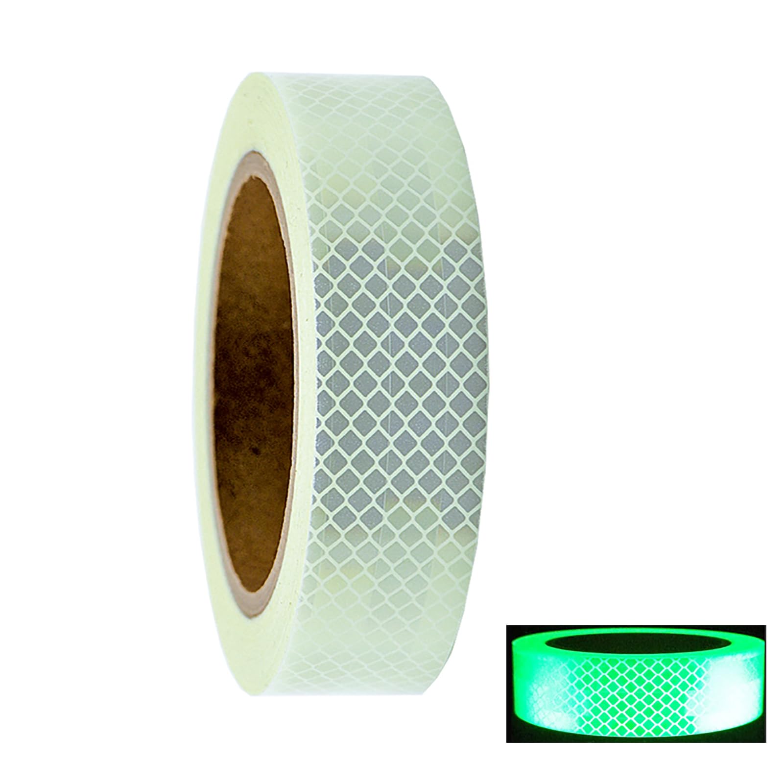 Cinta Reflectante Adhesiva, Cinta Adhesiva Fluorescente Luminosa, Pegatinas Reflectantes Autoadhesiva, Impermeable Cintas de Advertencia de Seguridad Alta Visibilidad, Blanco,3cm*10m / 1.2" X 33ft