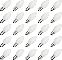 Vista 10 de SUNSGNE C7 Bombillas de luz nocturna de repuesto rojas de Navidad, bombillas de base de candelabro E12 de 5 W, ideales para luces nocturnas