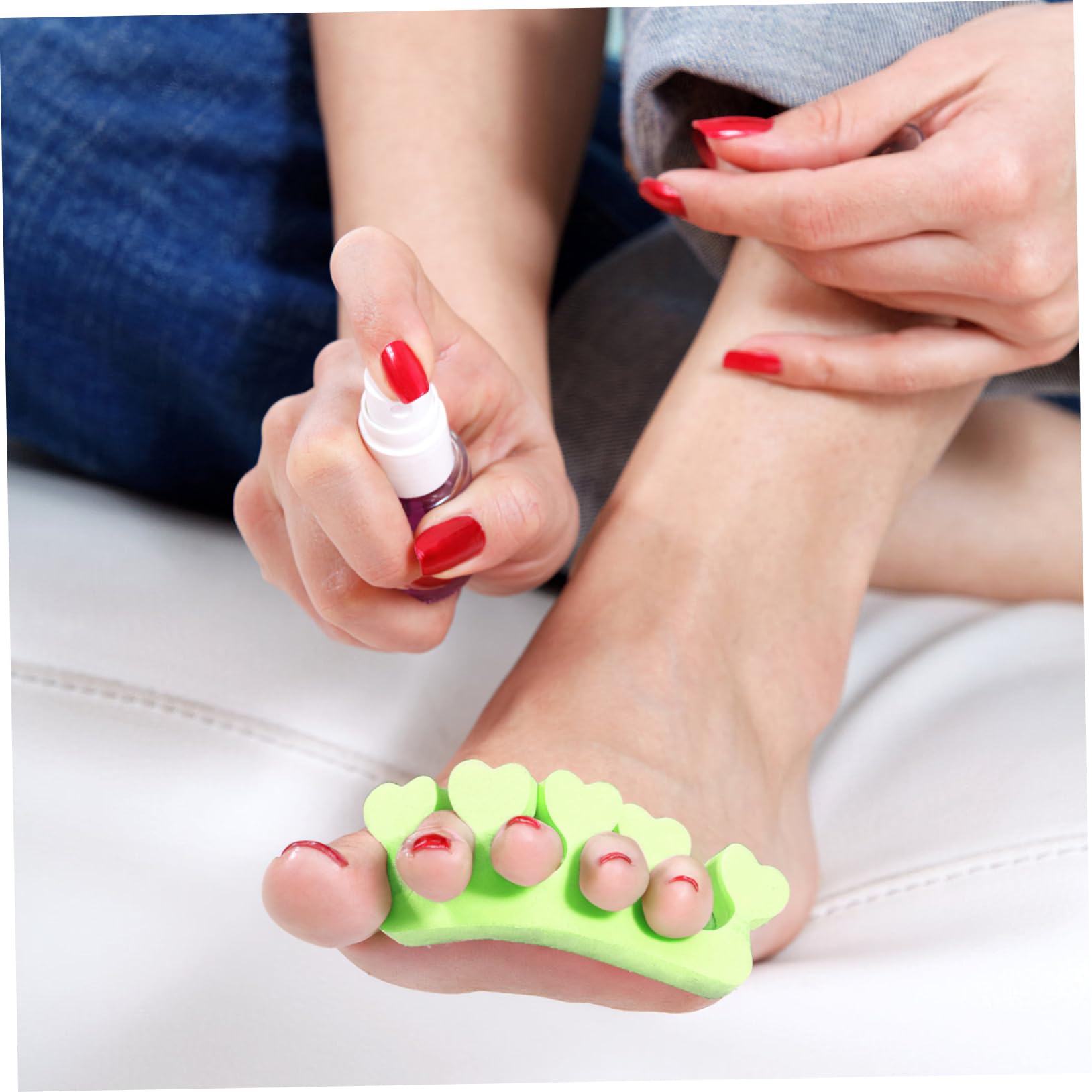 Baluue 100paia Separatore Dita Del Piede Regolatore Per Unghie e Protettore Del Piede Valgo Di Spugne Ad Alta Densità Forma Di Cuore Per Pedicure Monouso Pulito e Igienico Per Vesciche e