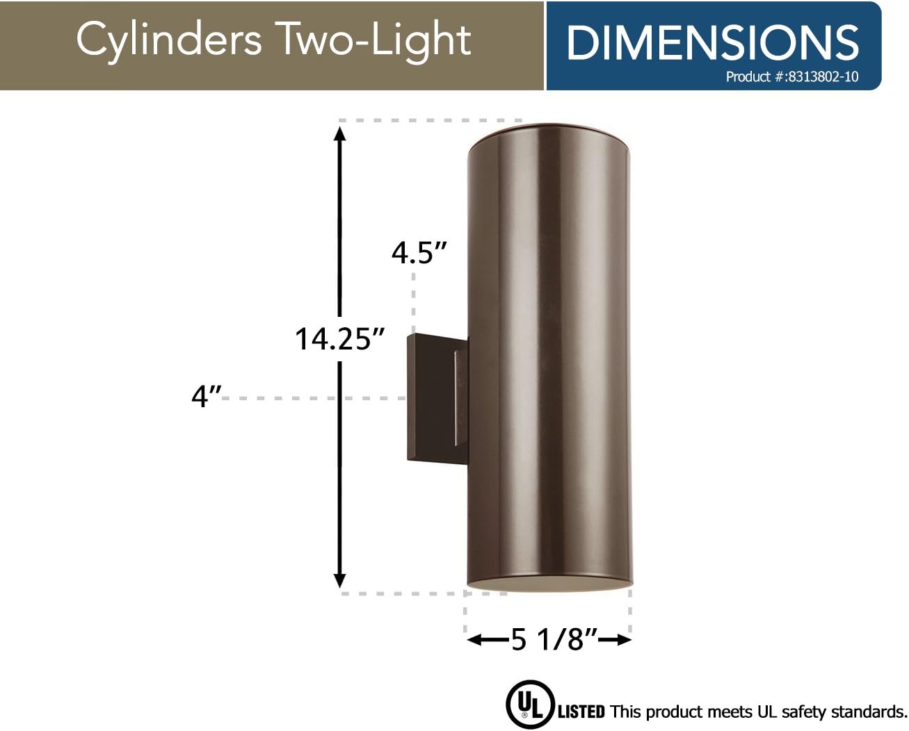 Crаzу Clеаrаnсе Sea Gull Lighting Generation 8313802-10 Contemporary Modern Two Light Wall Lantern from Seagull-Outdoor Cylinders Collection in Bronze/Dark Finish Frее Shірріng оƒƒеr Sea Gull Lighting Generation 8313802-10 Contemporary Modern Two Light Wall Lantern from Seagull-Outdoor Cylinders Collection in Bronze/Dark Finish