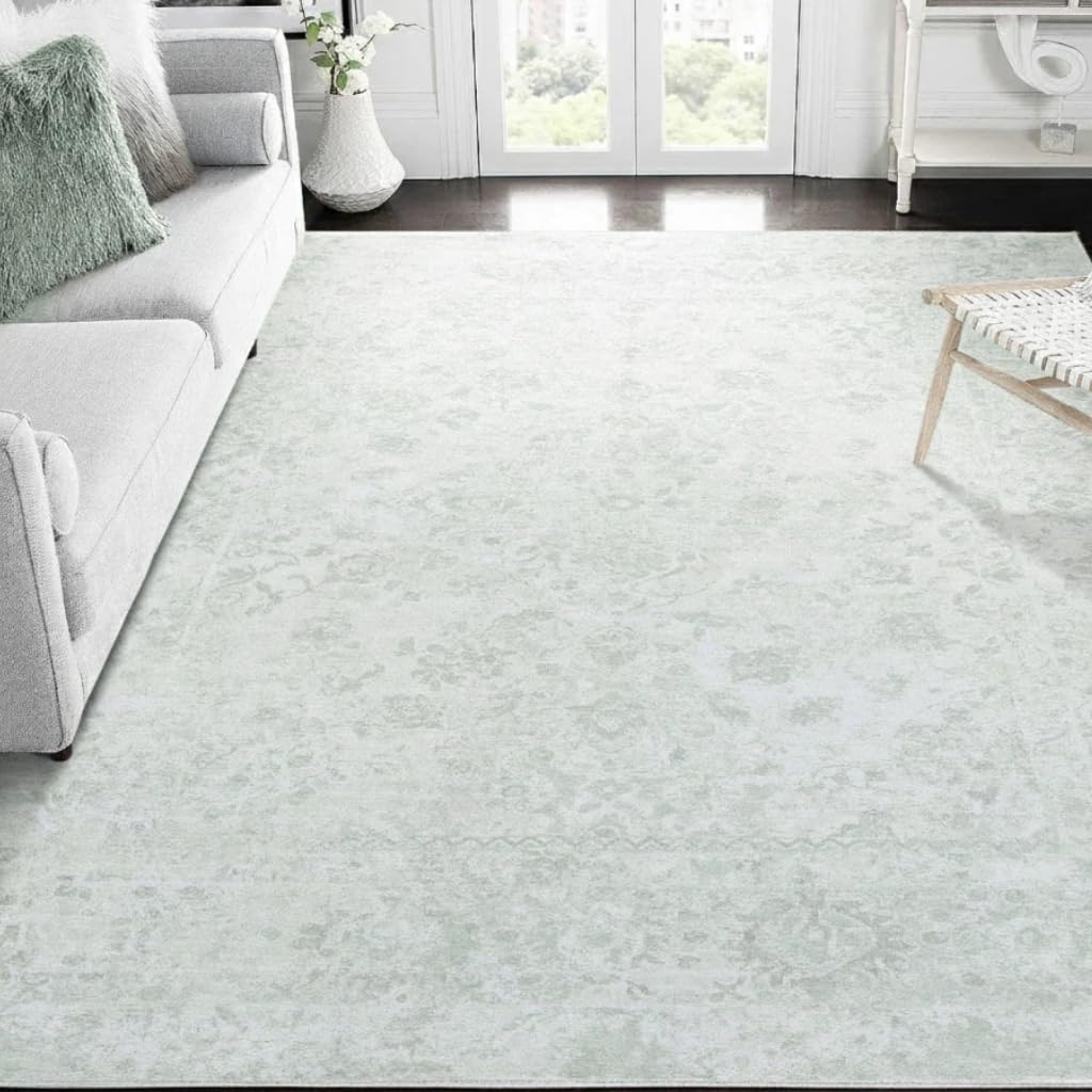 Auemtyn 8x10 Area Rug - Vintage Floral Style for Indoor Spaces -Soft, Washable, Non Slip & Stain Resistant -Ideal for Living Room, Bedroom, Dining