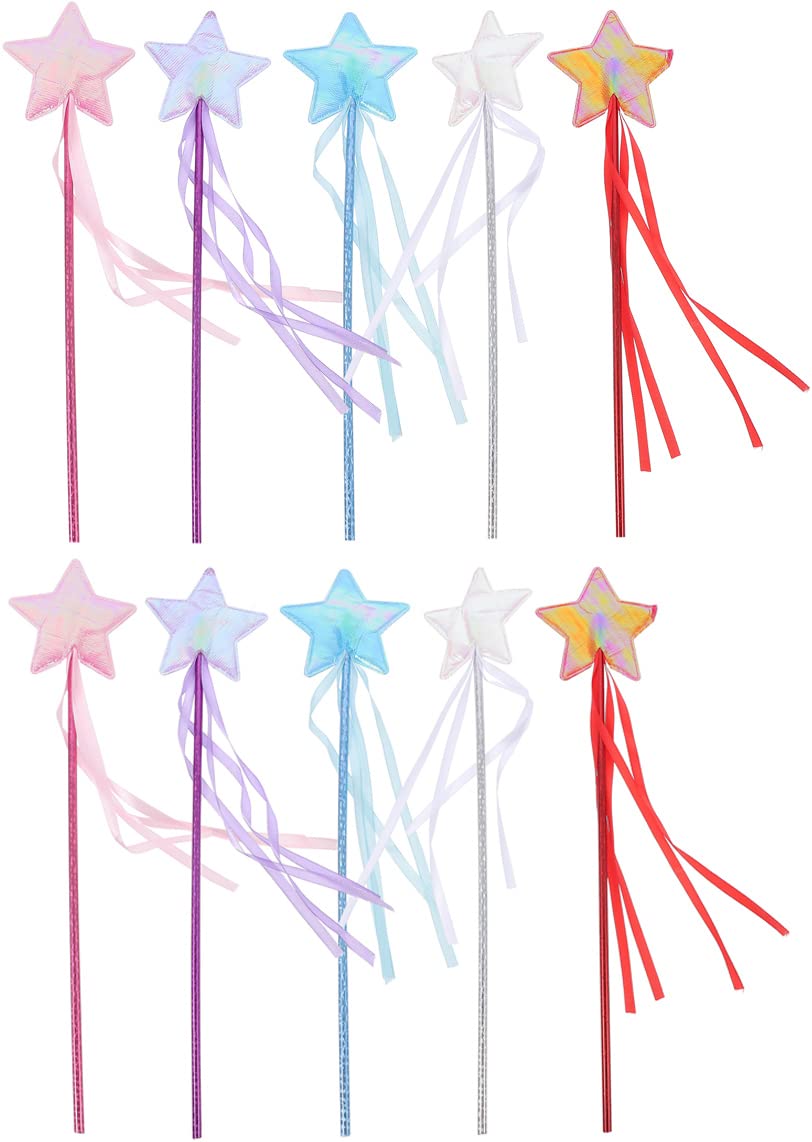 BESPORTBLE 10pcs Fairy Sticks Magic Wand Five-Pointed Band Performance Magic Toy Magic Wands Fairy Wand Child Toy Cosplay Halloween Prop