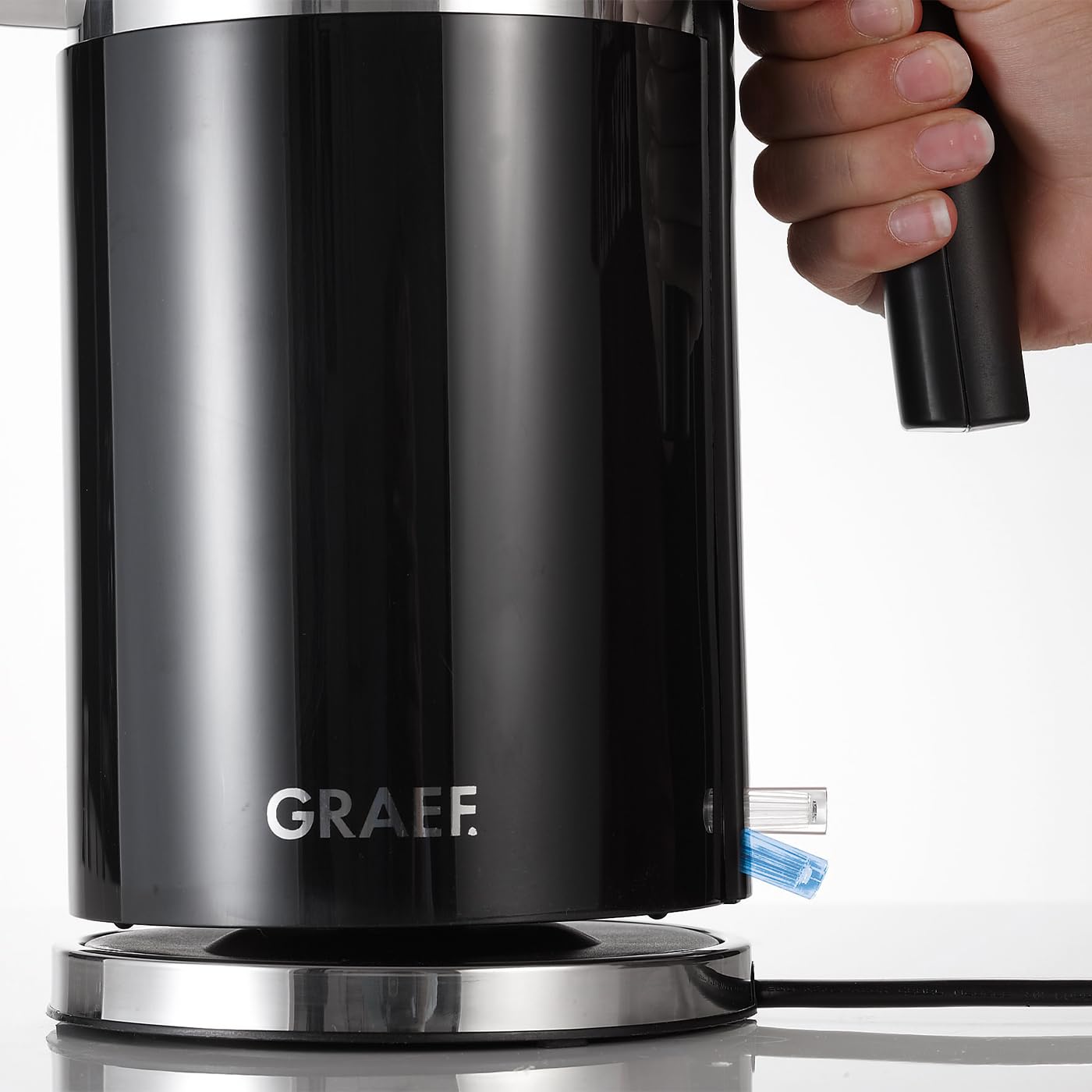 Graef Set: Wasserkocher 1,5 Liter Edelstahl & Toaster TO 62 Schwarz – Mattierte Oberfläche