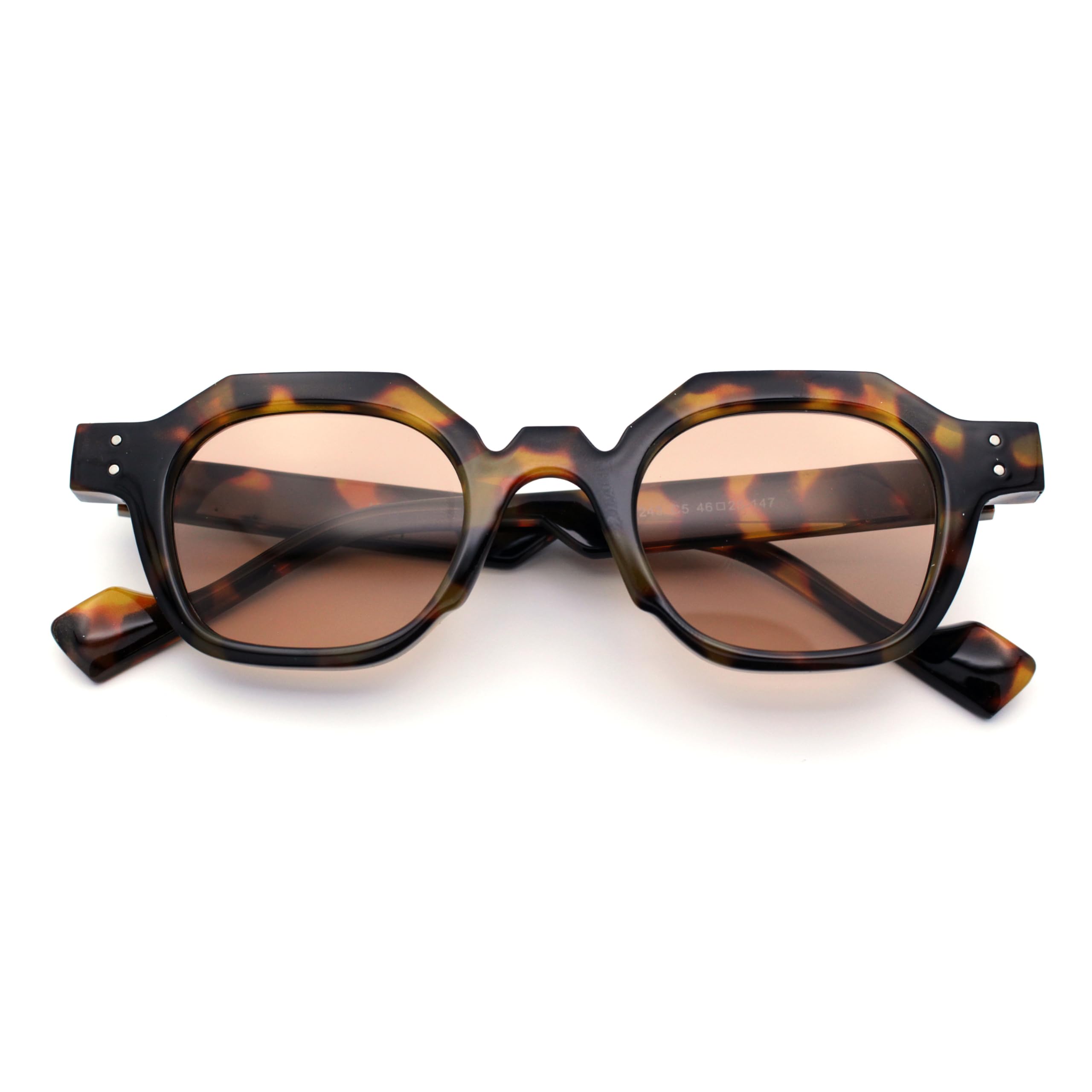 SA106 Trendy Retro Hipster Norncore Octagonal Keyhole Horn Rim Plastic Sunglasses