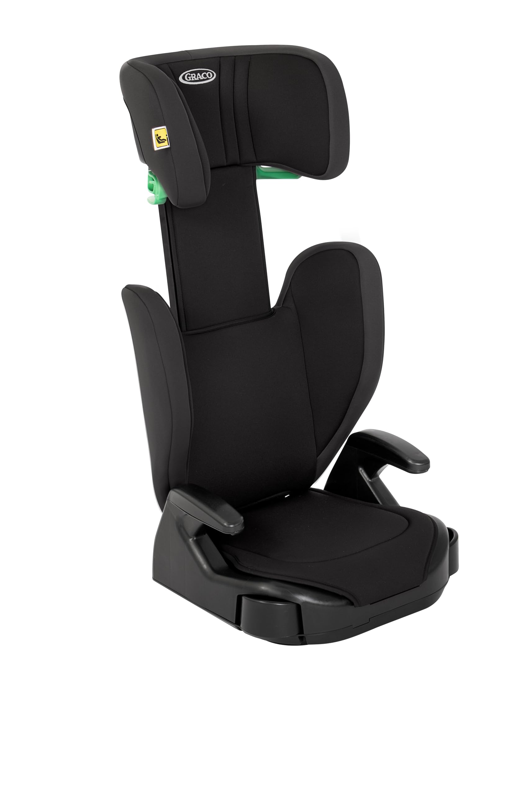 Graco Seggiolino Junior Maxi i-Size R129, Rialzo per Seggiolino, Braccioli e Poggiatesta Regolabili in Altezza, Leggero, con Portabicchieri, Nero, Junior Maxi i-Size