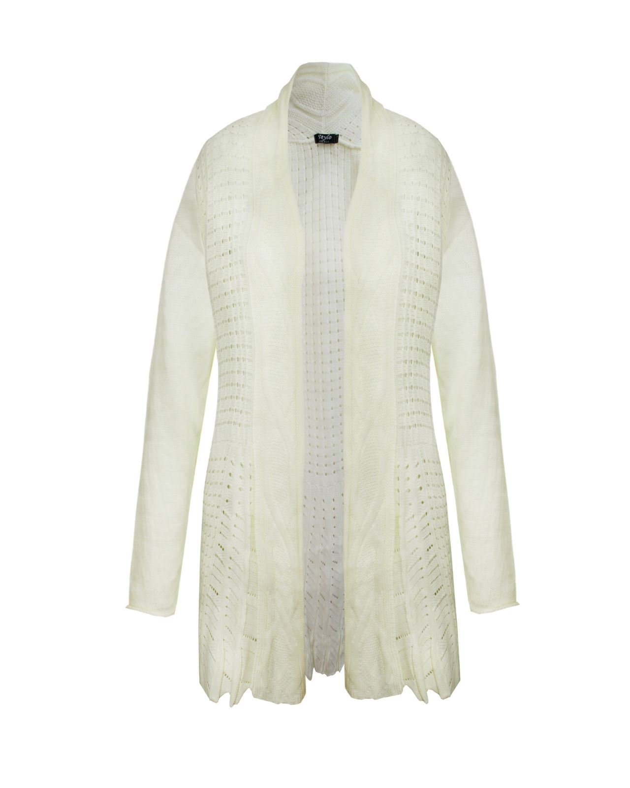 Top Vendor Women's Cream Cable Knit Boyfriend Waterfall Granded Long Jumper Cardigan Top Plus Size[20-22,]