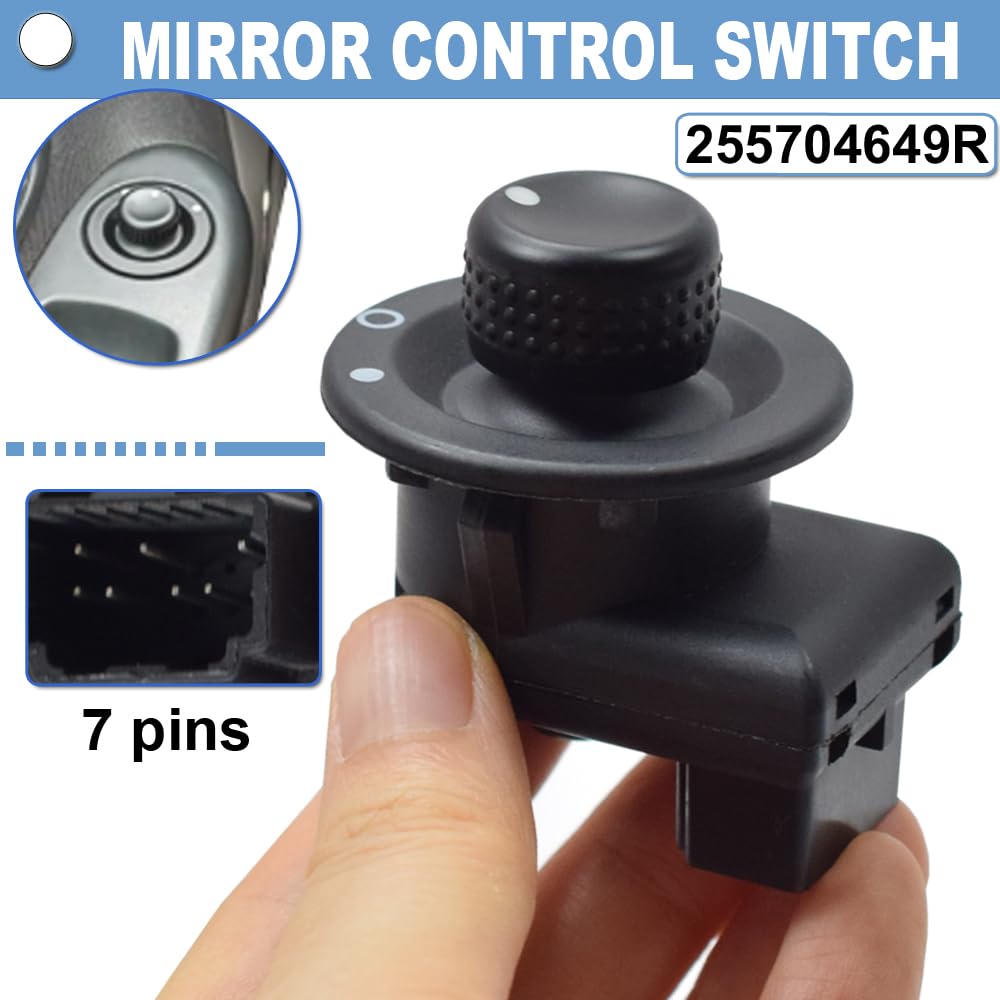 255704649R 8200214919 Bouton d'interrupteur de rétroviseur latéral électrique pour Renault Ka-ngoo Clio M-aster Modus Duster 2009-2016 7700429992 (Noir)