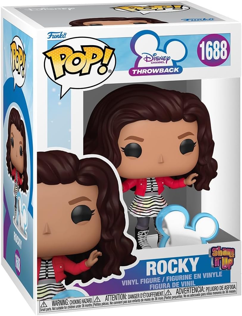 ¡Funko POP! Disney: Shake It Up - Rocky con el ícono de Disney | Mercancía oficial - Figura de vinilo coleccionable para exhibición en estantería - Idea de regalo de cumpleaños para fanáticos y coleccionistas