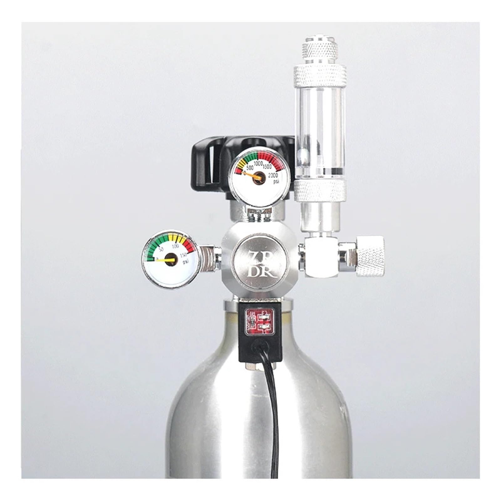 Régulateur de CO2 d'aquarium DC12V, avec clapet Anti-Retour, Compteur de Bulles, électrovanne magnétique, vanne de réglage Fin à 360 °, dioxyde de Carbone(R120X,W218 DC12V)