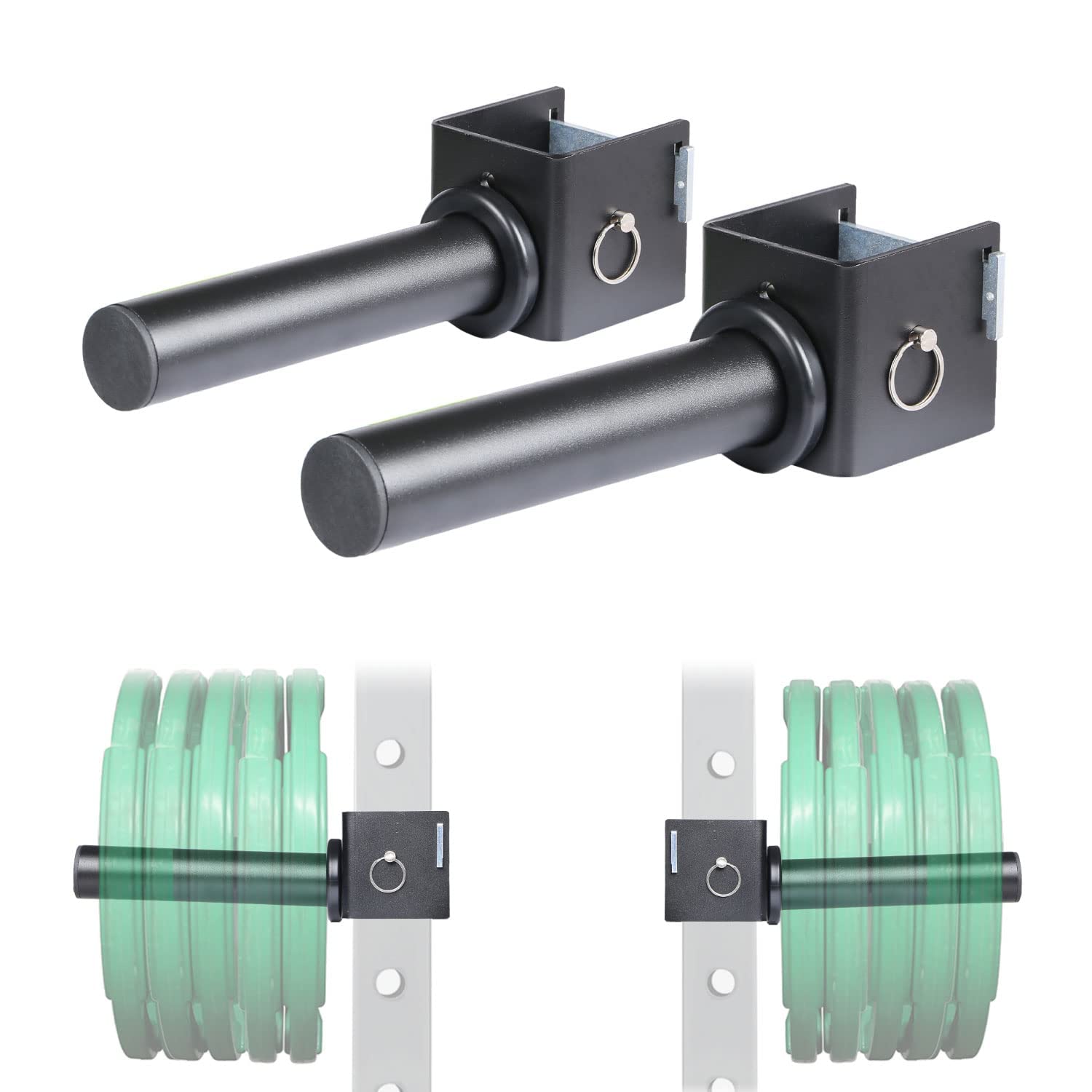 SYL Fitness Olympic Weight Plates Holder Power Rack Attachment Weights Storage Rack, Fit 2x2 & 3x3 inch Square Tube