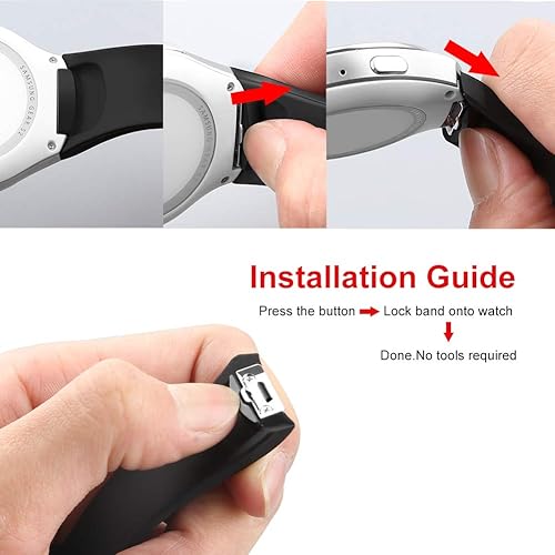 Miniatura 4 de Compatible con Gear S2 Band, correas deportivas de silicona suave, correa de repuesto ajustable para reloj inteligente Samsung Gear S2, grande y