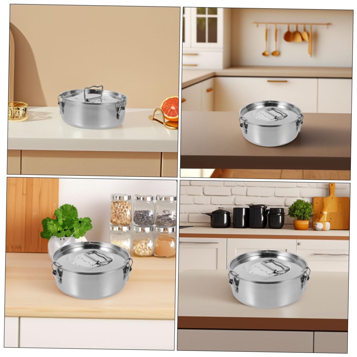 TOYANDONA Molde para Hacer Flanes de Acero Inoxidable con Tapa, Accesorio para Ollas a Presión, Diseño de Bloqueo Fácil de Limpiar para Hornear y Cocinar Flan