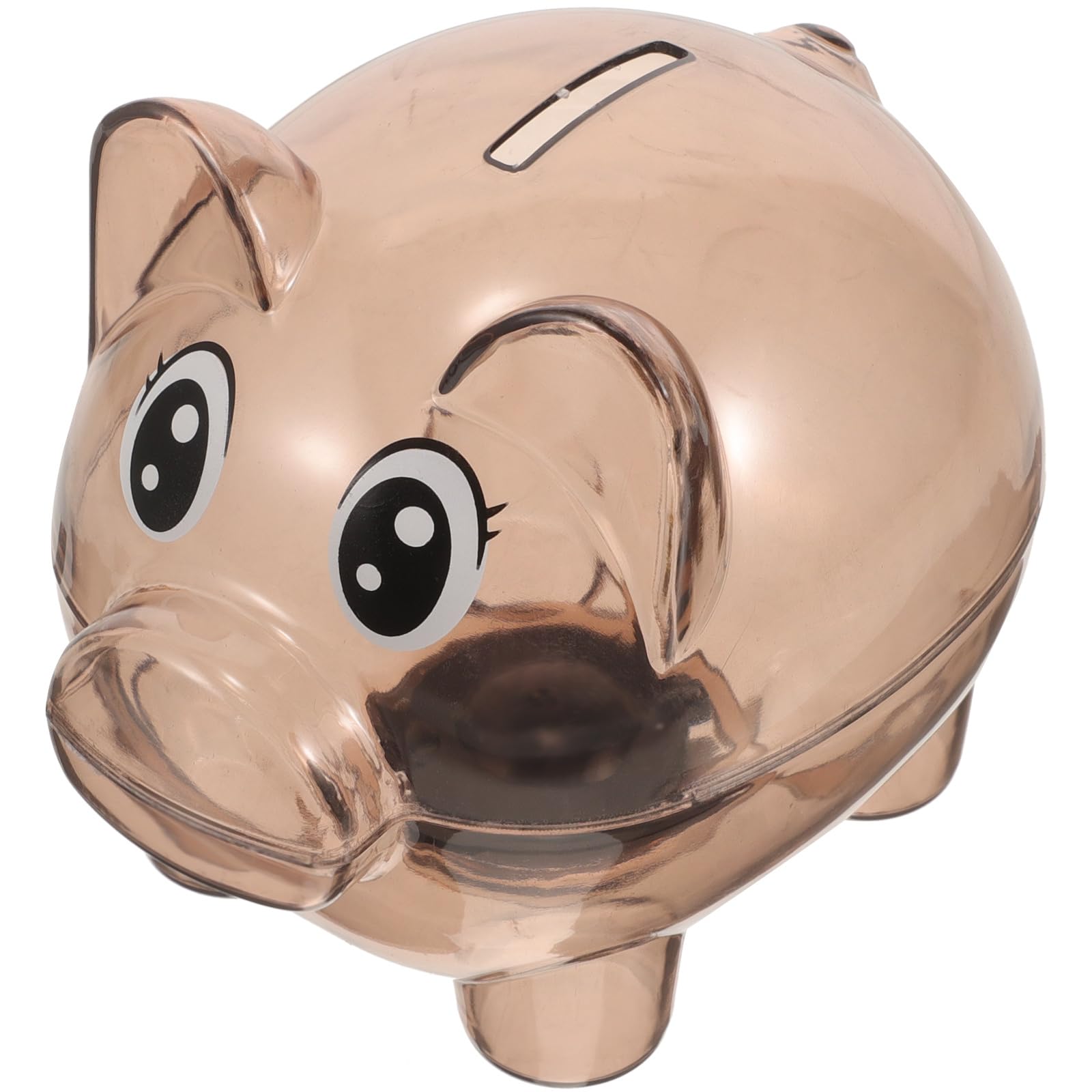 Transparent Acrylic Piggy Bank for Kids and Adults Cute Cartoon Pig Money Saving Box Ideal Gift for Boys and Girls Brown