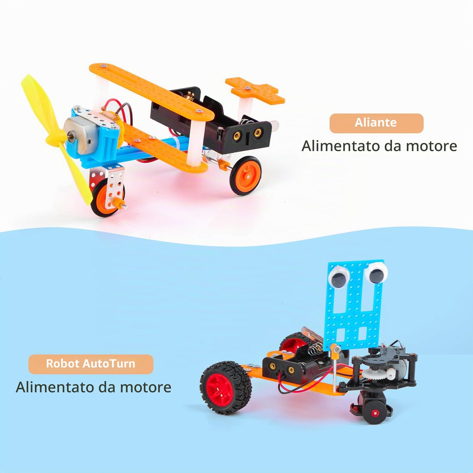 Kit di Costruzione Robot STEM per Bambini - Set di Artigianato per Esperimenti di Ingegneria con Motore e Utensili, Attività di Giocattoli Educativi per la Ricerca, Regali di Natale e