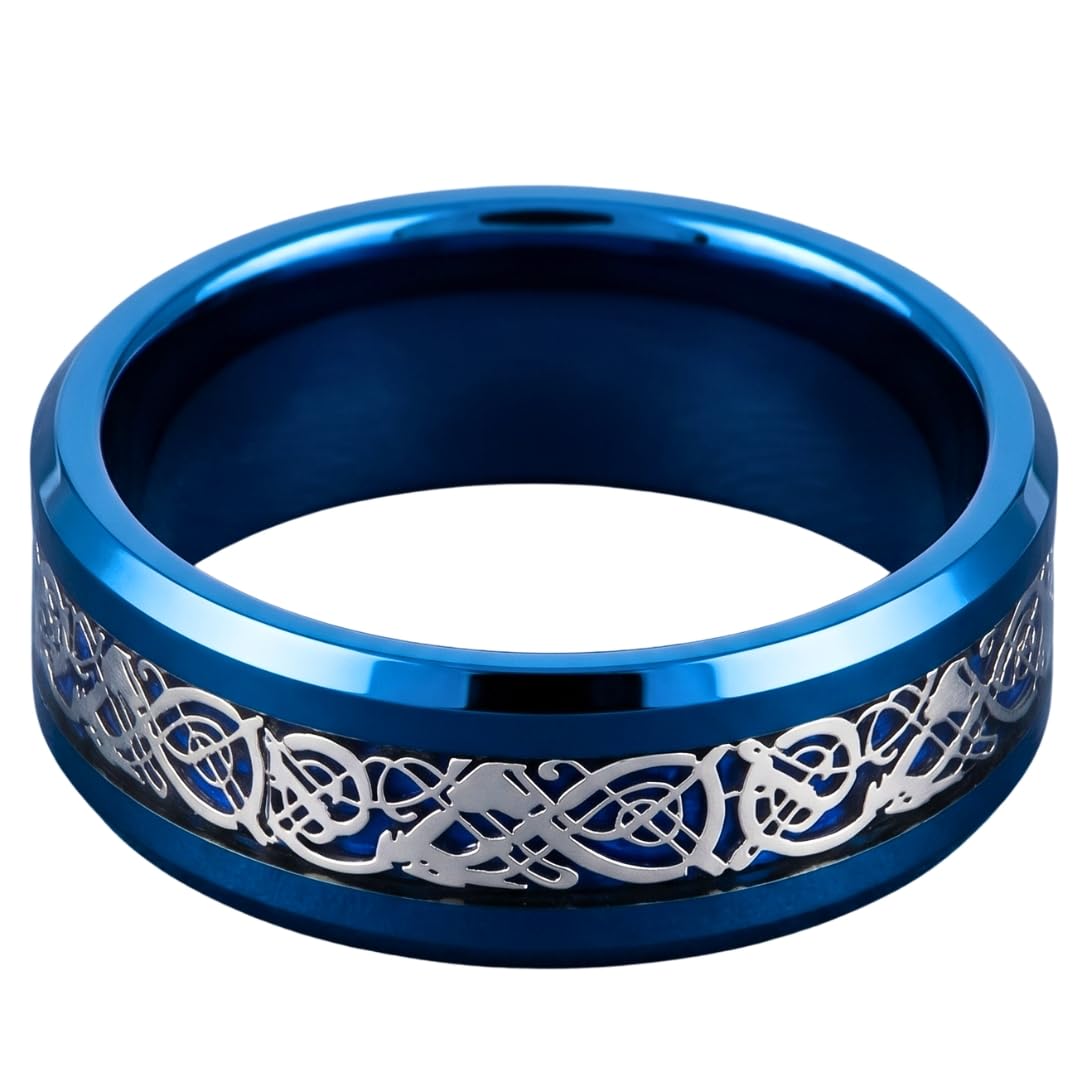 the men thing DRACONIC BLUE - Titanium Steel Ring for Men and Boys (Size-22)-picture-46