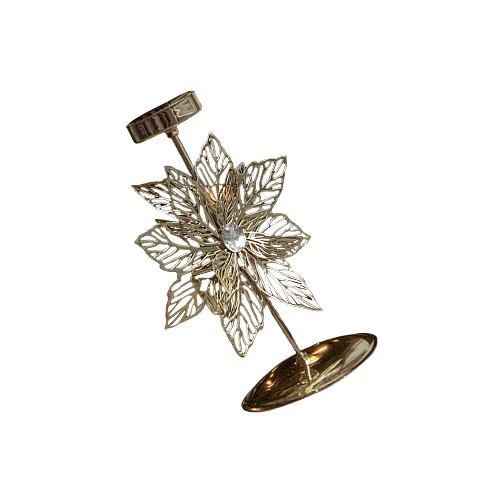 Jazuaiao Christmas Metal Tealight Holder Snowflake Flower Star Pattern Iron Stand Candlestick for Centerpieces Decors Festival Stand