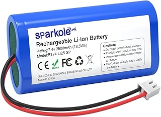 SPARKOLE 7.4V 2500mAh Li-ion Rechargeable Battery for Speaker/Remote Control Toy/Bluetooth Boom Box/Portable DVD Player/Outdoor Lighting