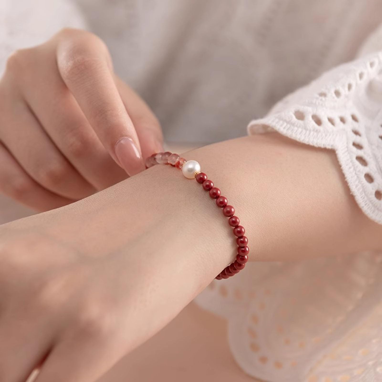 Pulsera Feng Shui, Cristales Naturales de Poder curativo de Chakras, Pulsera de macramé, Cuentas de Piedras de Yoga, meditación, relajación, ansiedad, Brazalete para Mujeres