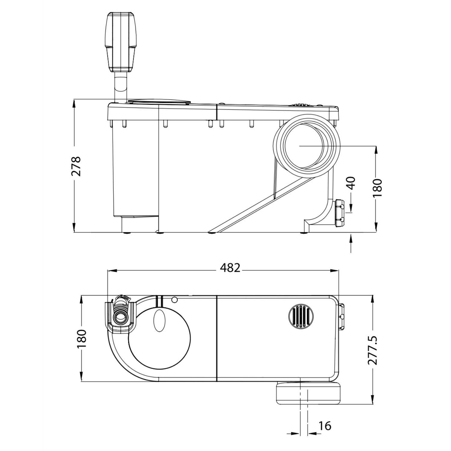 Jimten Ciclon XS T-502 - Triturador sanitario (hasta 5m-2 aparatos, moderno)