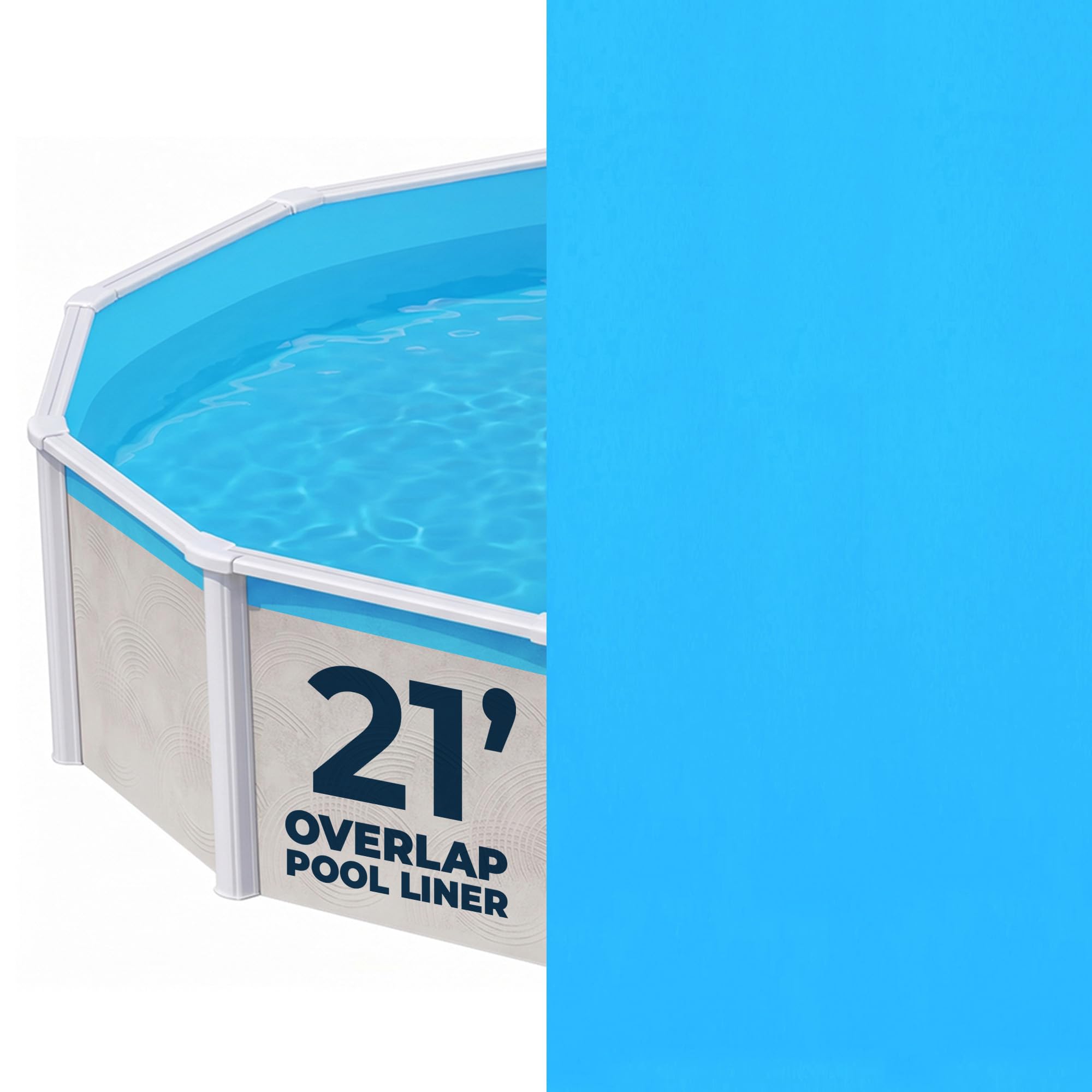 Blue Wave NL325-20 Revestimiento de Piscina de Pared de Acero superpuesto Redondo de Calibre estándar, 21 pies