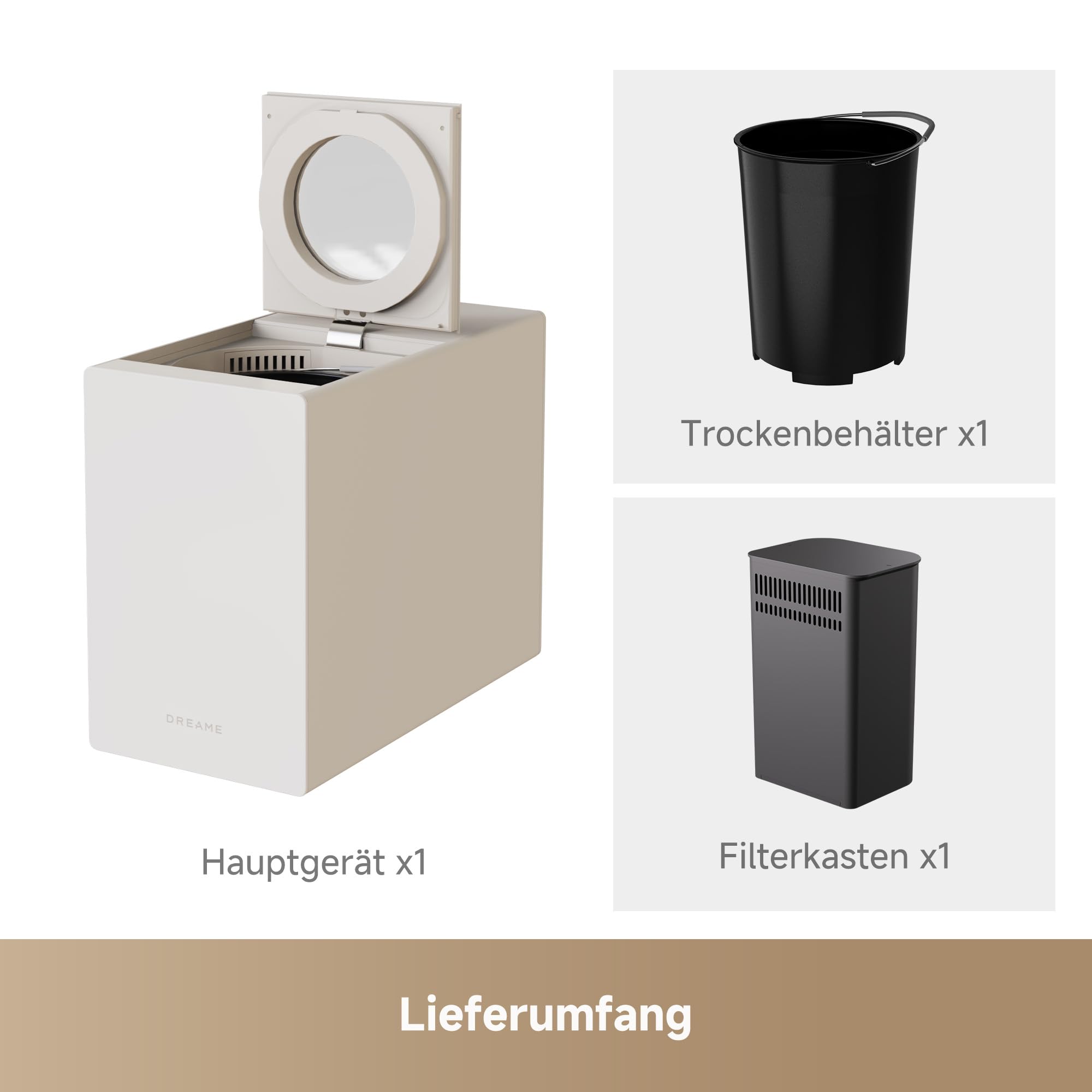 DREAME SF25 – Speise-Entsorger, Trion- Dreiklingensystem, Kohlefilter, Geruchssteuerung, 2,5 l-Volumen, Selbstreinigend bei Hochtemperatur, Kompaktdesign, leises 27 dB(A-Design, Sicherheitssperre