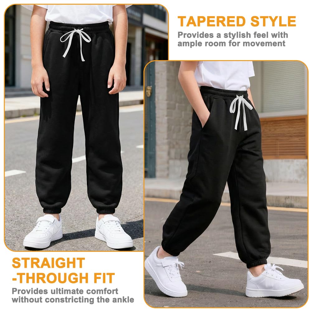 Pantalones para Niño, Pantalones Deportivos Casuales Niño, Pantalones de Pierna Recta de Cintura Elástica, Dos Bolsillos