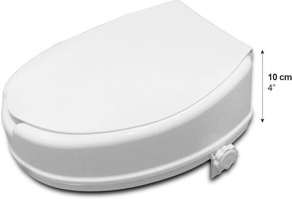PEPE Mobility Rialzo WC per Anziani con Coperchio (10 cm), Alzawater per Protesi Anca, Universale, Disabili, Bianco - 4
